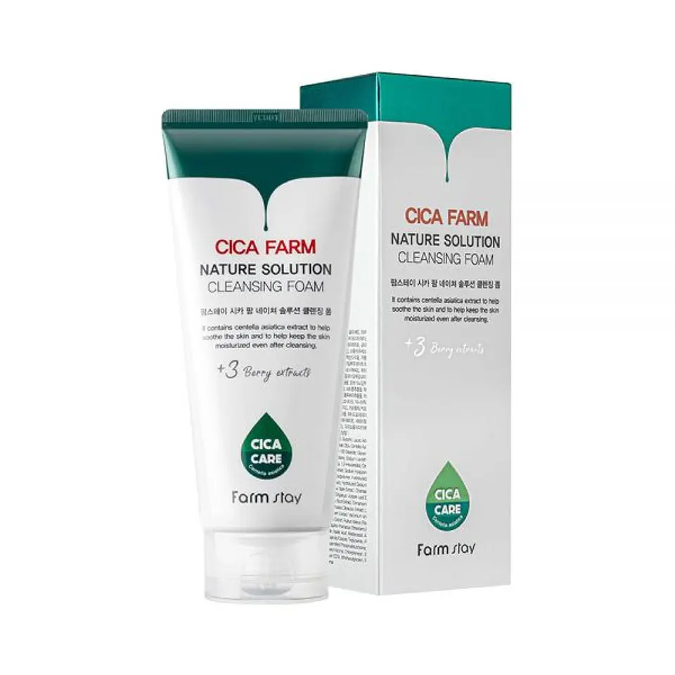 Cica Farm Nature Solution Cleansing Foam (Farm Stay) - 180ml Espuma limpiadora pieles sensibles, rosácea 1