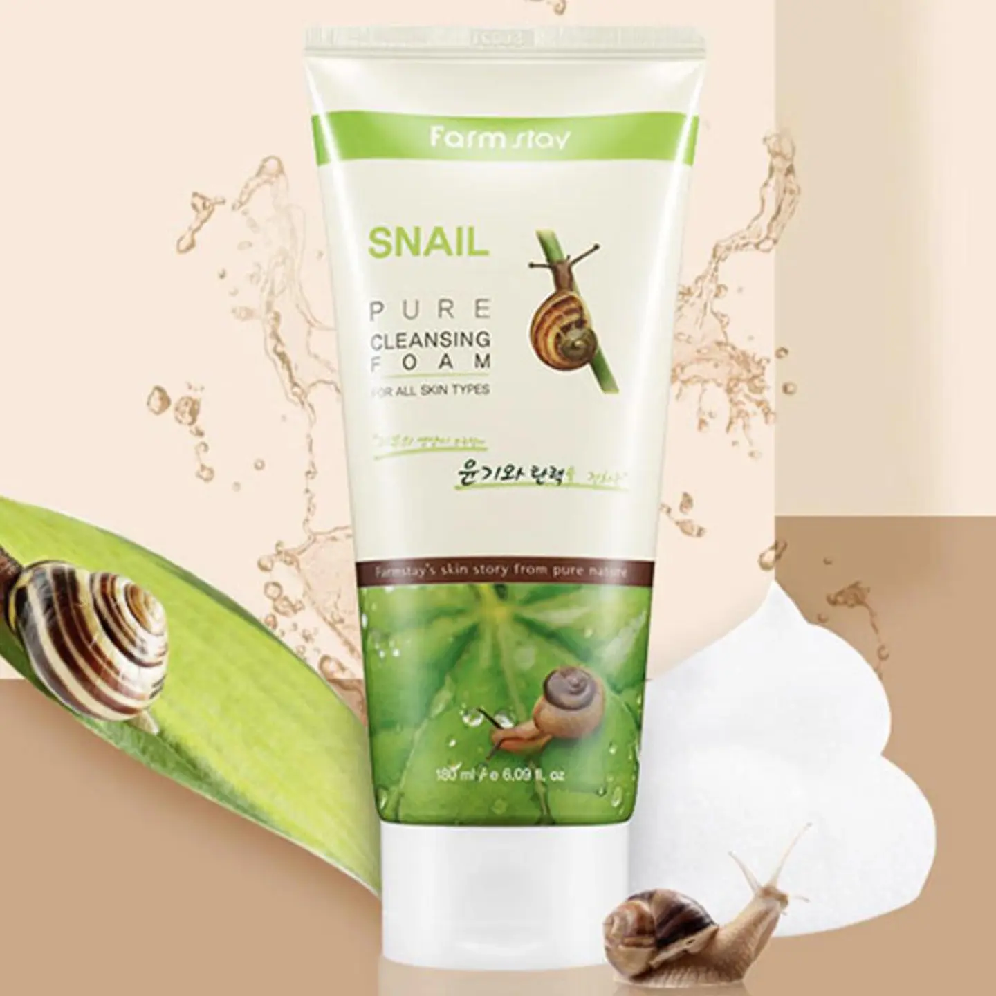 Snail Pure Cleansing Foam (Farm Stay) - Espuma Limpiadora Baba de Caracol 8