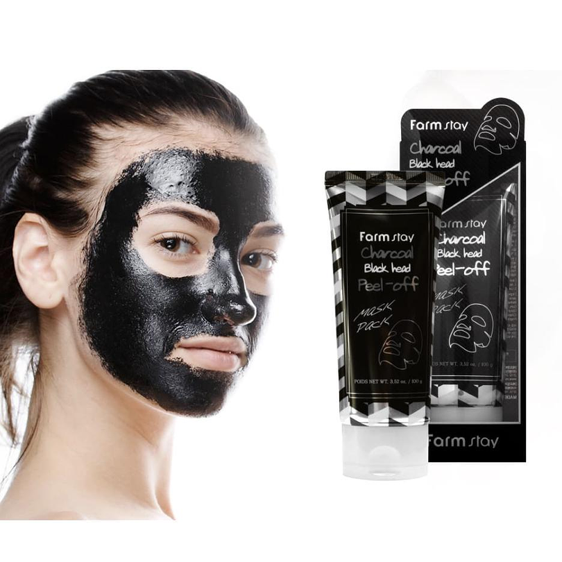 Charcoal BlackHead Peel-Off Mask Pack (Farm Stay) -100ml Mascarilla Removedora Puntos Negros 1
