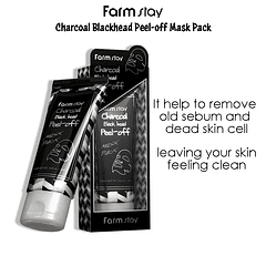 Charcoal BlackHead Peel-Off Mask Pack (Farm Stay) -100ml Mascarilla Removedora Puntos Negros