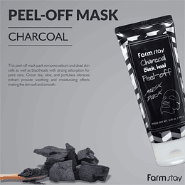 Charcoal BlackHead Peel-Off Mask Pack (Farm Stay) -100ml Mascarilla Removedora Puntos Negros