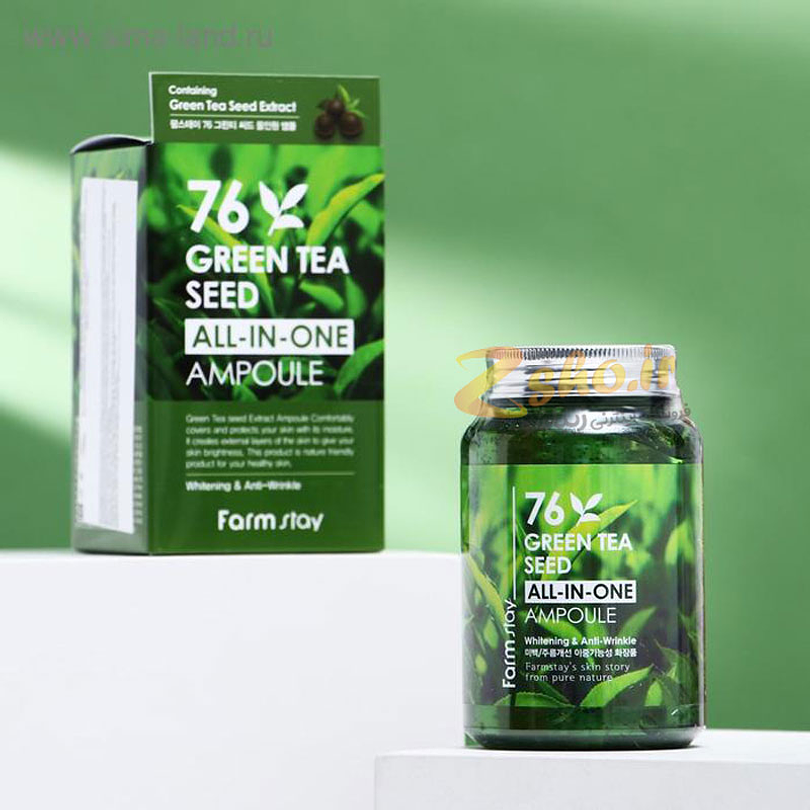 76 Green Tea Seed All In One Ampoule (Farm Stay) - 250ml Serum Té Verde  2