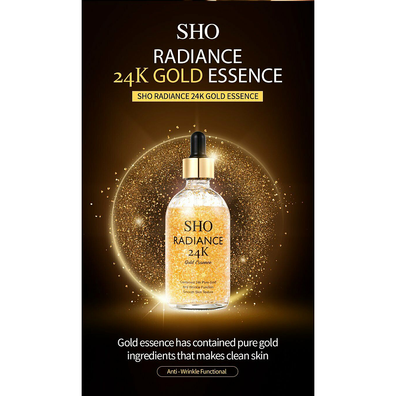 Radiance 24K Gold Essence (SHO) - 100ml Serum antiedad de lujo ácido hialurónico y oro 1