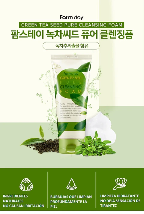 Pack Té Verde Espuma Limpiadora + Crema