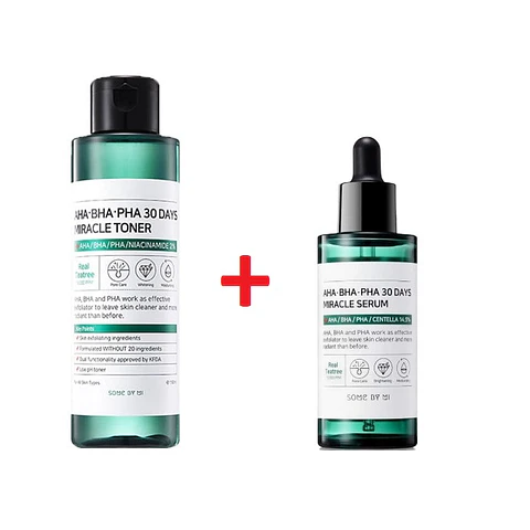 Pack AHA BHA PHA 30 days Miracle Tónico + Serum (Some By Mi) 