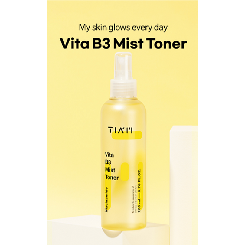 Vita B3 Mist Toner (TIAM) - 200ml Tónico aclarante con 3% Niacinamida y Vitamina C 1