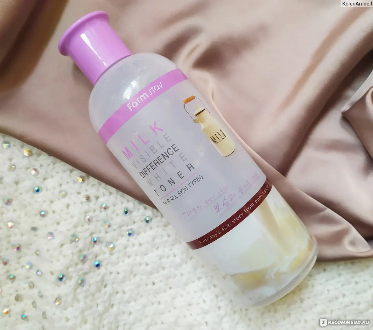Milk Visible Difference Moisture Toner (Farm Stay) -350 ml Tónico aclarante y nutritivo de leche 5