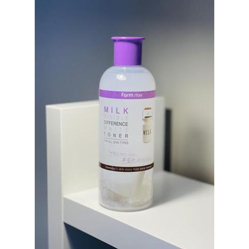 Milk Visible Difference Moisture Toner (Farm Stay) -350 ml Tónico aclarante y nutritivo de leche 5