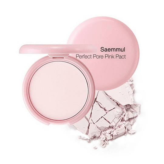 Perfect Pore Pact Pink (The Saem)  Polvo compacto matificante para pieles problemáticas