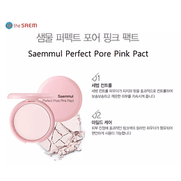 Perfect Pore Pact Pink (The Saem)  Polvo compacto matificante pieles irritadas