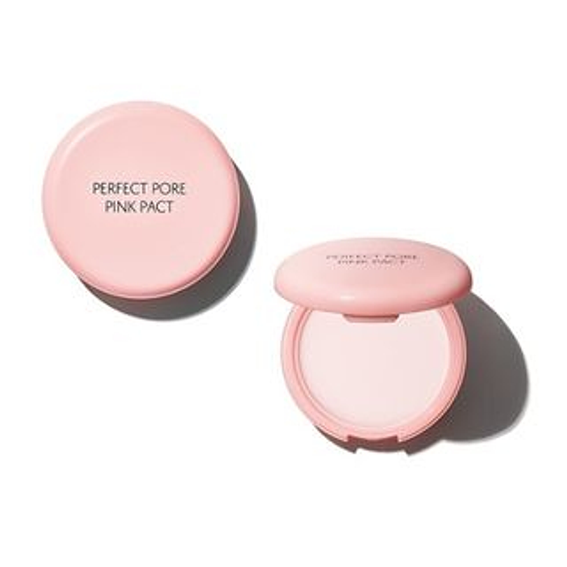 Perfect Pore Pact Pink (The Saem)  Polvo compacto matificante pieles irritadas 5