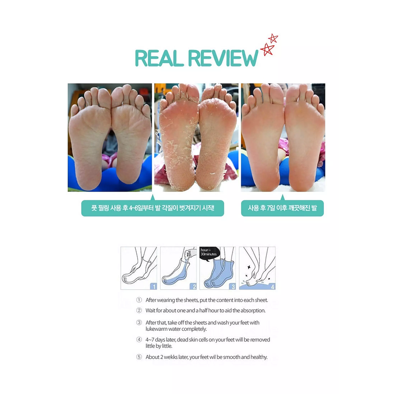 Dear My Foot Power Peeling (The Saem) - Mascarillas para pies exfoliantes 3