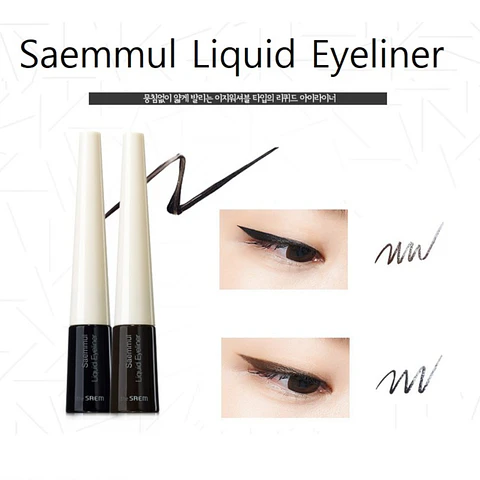 Liquid Eyeliner (The Saem) - 01 deep black Delineador líquido a prueba de agua