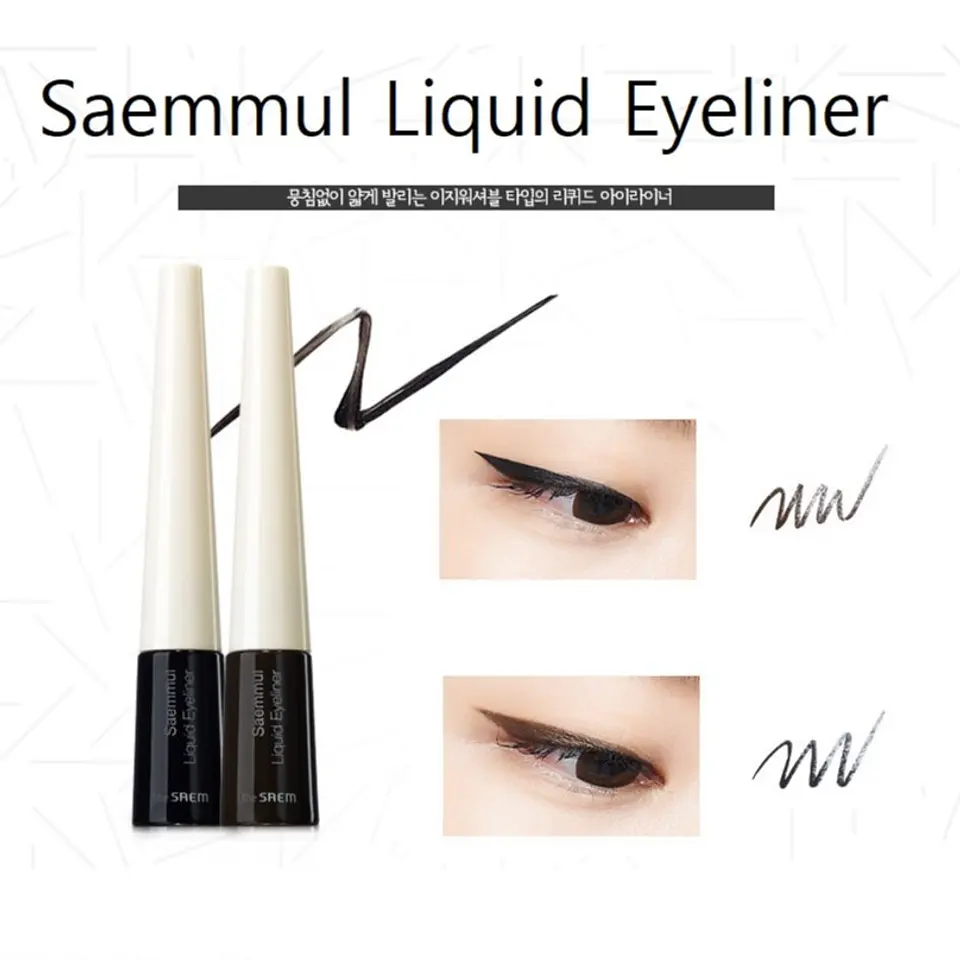 Liquid Eyeliner (The Saem) - 01 deep black Delineador líquido a prueba de agua 1