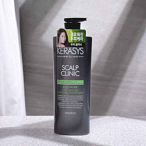 Shampoo o Acondicionador Scalp Clinic (Kerasys) -600ml c/u Para cabellos grasos y con caspa