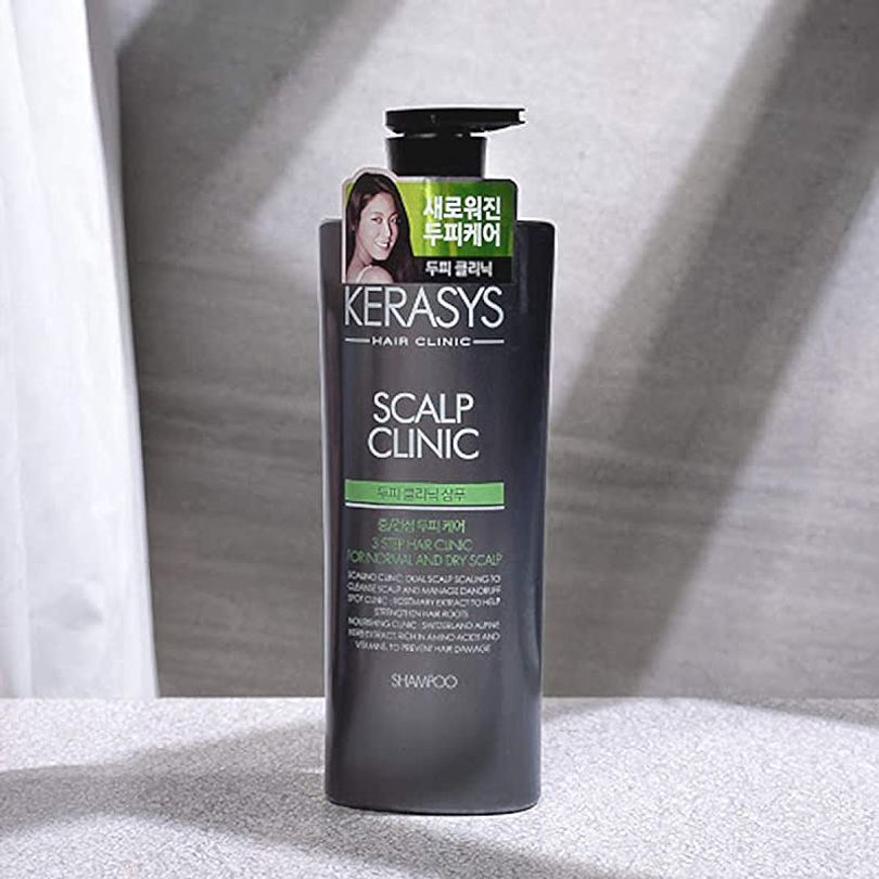 Shampoo o Acondicionador Scalp Clinic (Kerasys) -600ml c/u Para cabellos grasos y con caspa 2
