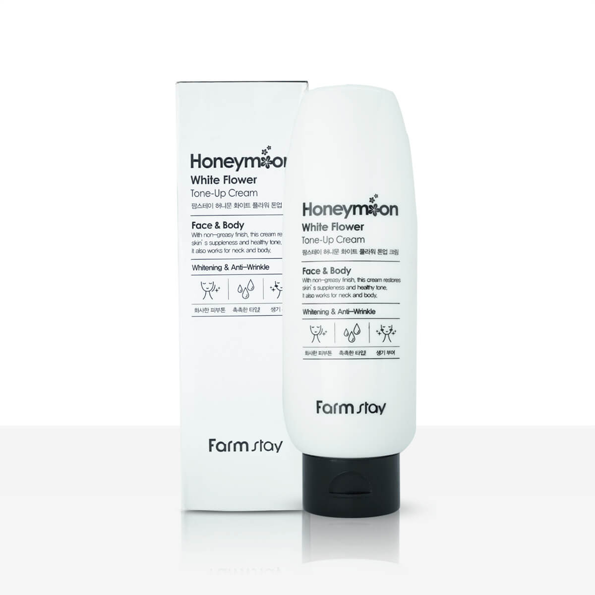 Honeymoon White Flower Tone-Up Cream (Farm Stay) - 150ml Crema aclarante con niacinamida y extracto de flores blancas