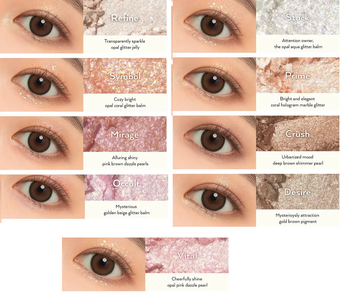Glitterpedia Eye Palette N1. All of Glitter (Unleashia) Paleta sombras glitter 4