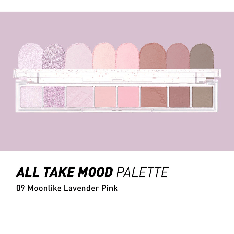 All Take Mood Palette 09 Moonlike Lavender Pink (Peripera) - Paleta de sombras de ojos 4