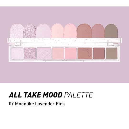 All Take Mood Palette 09 Moonlike Lavender Pink (Peripera) - Set de sombras de ojos