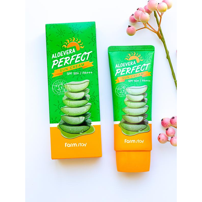 Aloe Vera Perfect Sun Cream SPF 50+ PA+++ (Farm Stay ) – 70ml Protector solar aloe vera 3