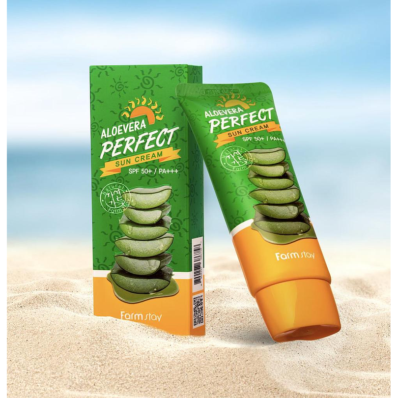 Aloe Vera Perfect Sun Cream SPF 50+ PA+++ (Farm Stay ) – 70ml Protector solar aloe vera 7