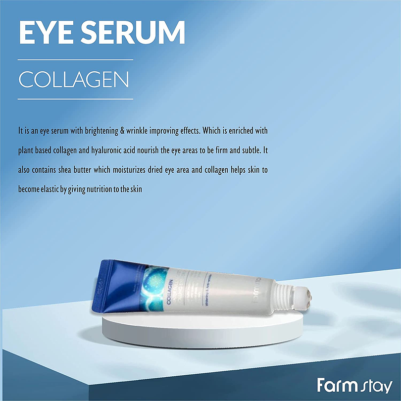 Collagen Water Full Moist Rolling Eye Serum (Farm Stay) – 25ml Suero de contorno de ojos antiedad roll on 4