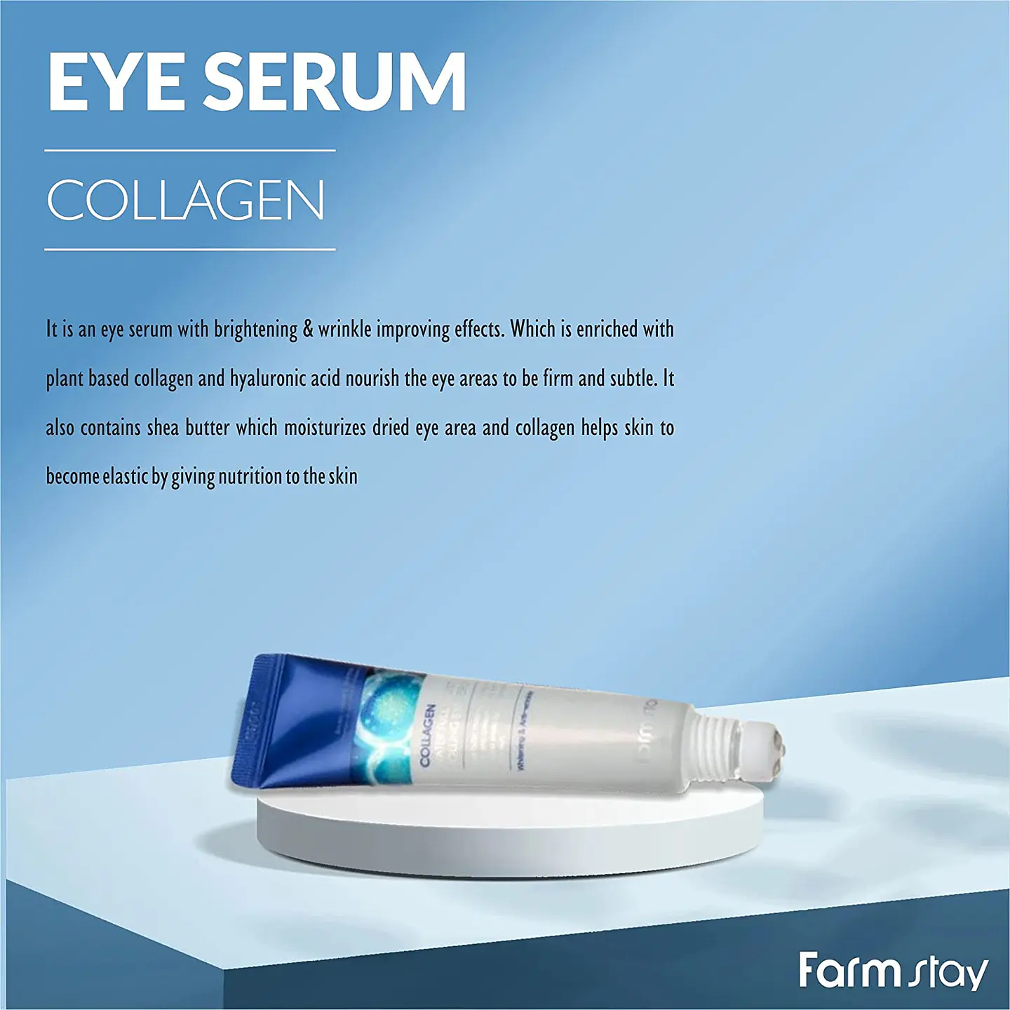 Collagen Water Full Moist Rolling Eye Serum (Farm Stay) – 25ml Suero de contorno de ojos antiedad roll on 5