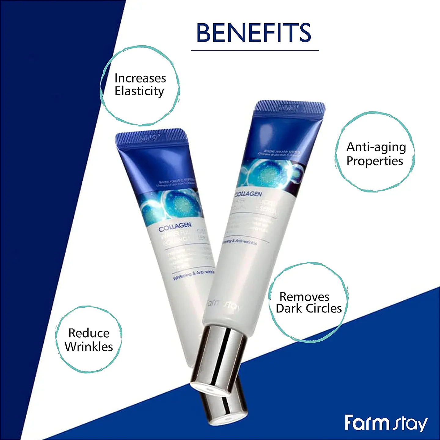Collagen Water Full Moist Rolling Eye Serum (Farm Stay) – 25ml Suero de contorno de ojos antiedad roll on 7