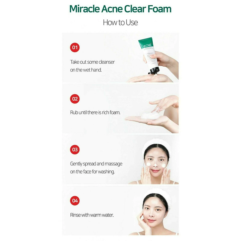 AHA-BHA-PHA 30 Days Miracle Acne Clear Foam (Some By Mi) – 100ml Limpiador pieles problemáticas 5