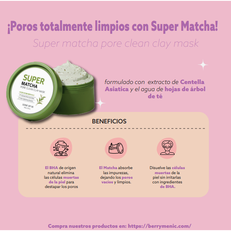 Super Matcha Pore Clean Clay Mask (Some By Mi) -Mascarilla de limpieza té verde pieles mixtas y grasas 3