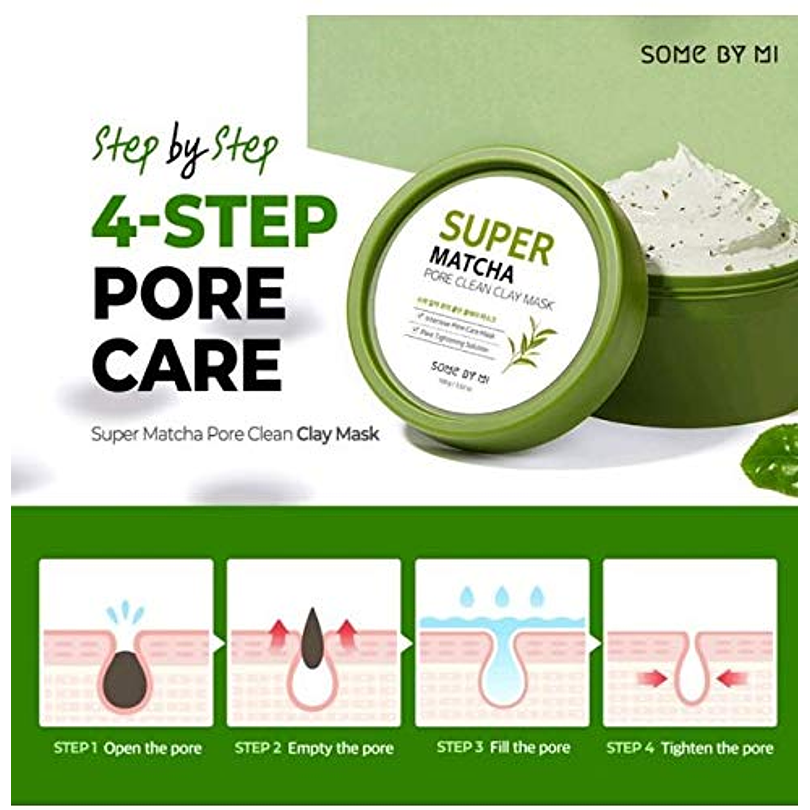 Super Matcha Pore Clean Clay Mask (Some By Mi) -Mascarilla de limpieza té verde pieles mixtas y grasas 5