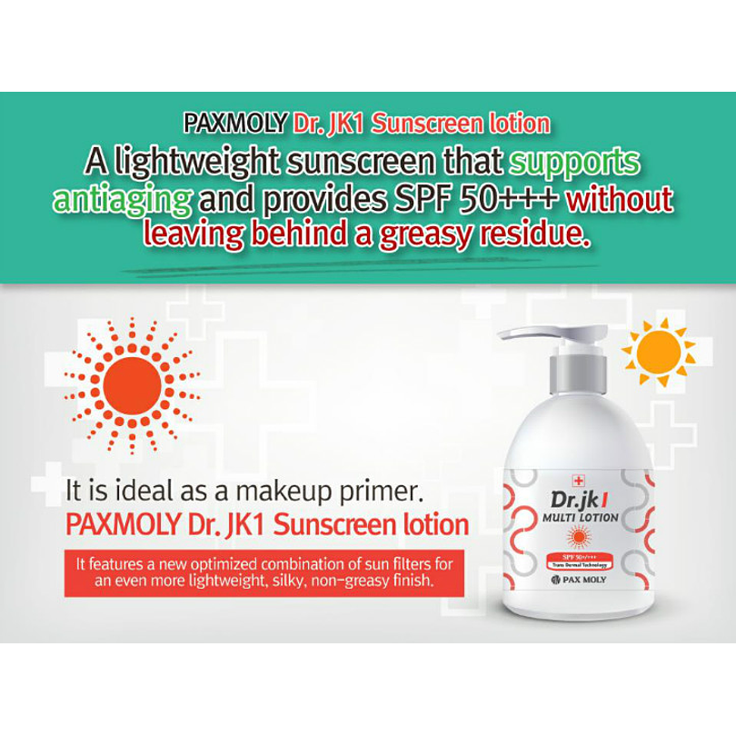 Dr. Jk1 Sunscreen Lotion SPF50+/+++ (Pax Moly)  200ml Protector solar para rostro y cuerpo 6