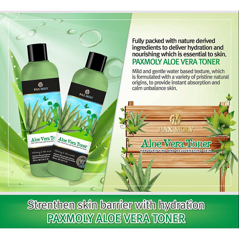 Aloe Vera Toner (Pax Moly) – 250ml Tónico 95% Aloe Vera 3