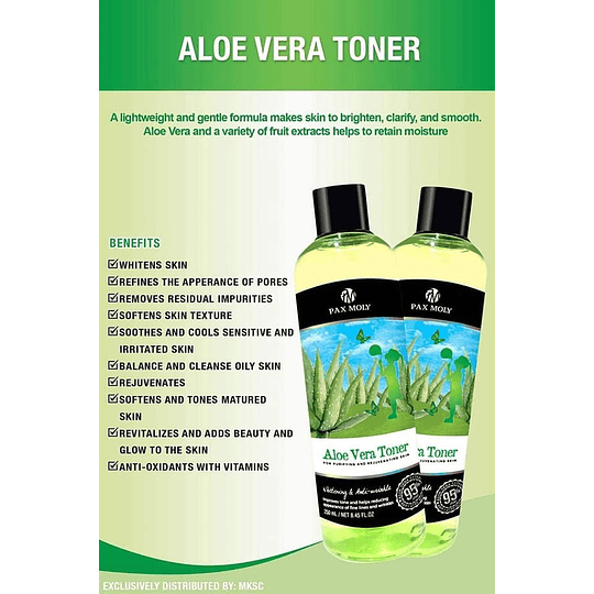 Aloe Vera Toner (Pax Moly) – 150ml Tónico 95% Aloe Vera