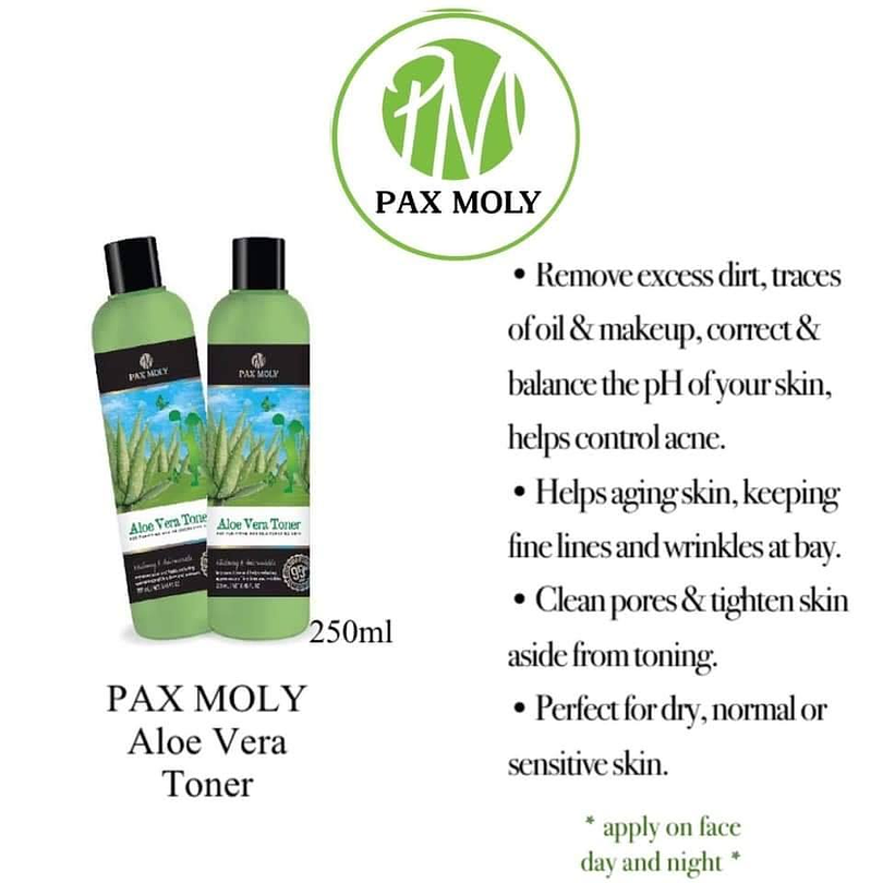 Aloe Vera Toner (Pax Moly) – 250ml Tónico 95% Aloe Vera 6