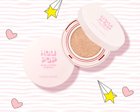 Holi Pop Blur Cushion SPF50+ PA+++ (Holika Holika) - Base ligera alta duración