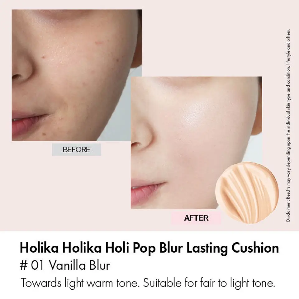 Holi Pop Blur Cushion SPF50+ PA+++ (Holika Holika) - Base ligera alta duración 4