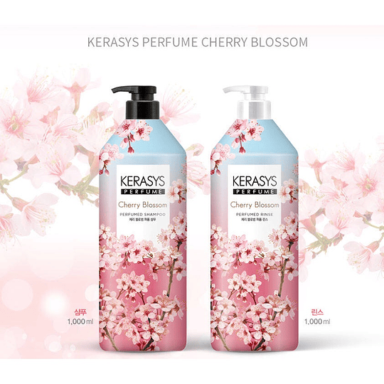 Cherry Blossom (Kerasys) - Shampoo o Acondicionador 1 litro c/u con Aceite de Argán y Flor de Cerezo
