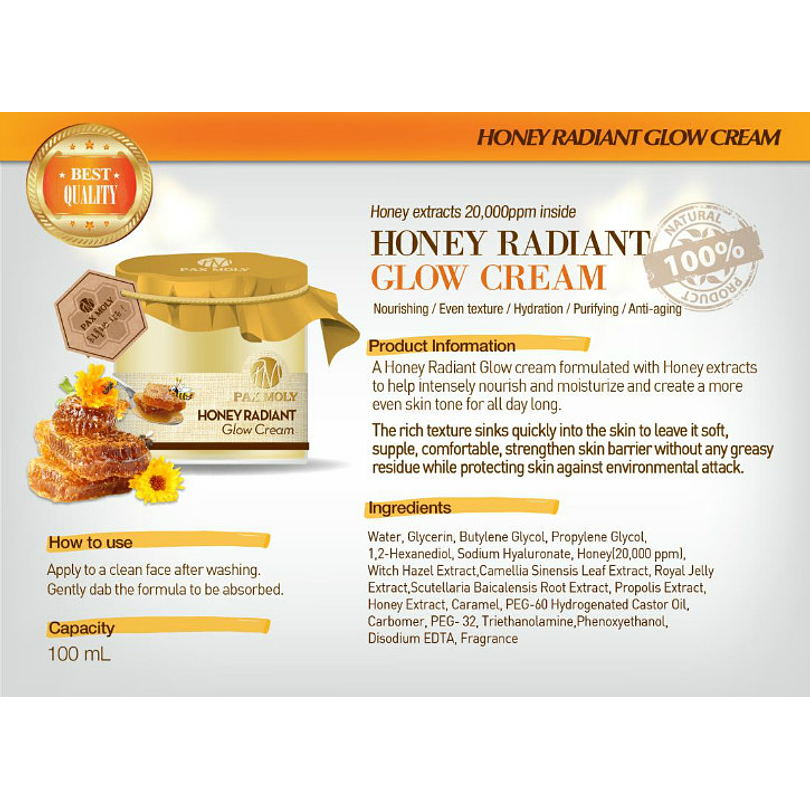 Honey Radiant Glow Cream (Pax Moly) - 100ml Crema iluminadora y reparadora 4