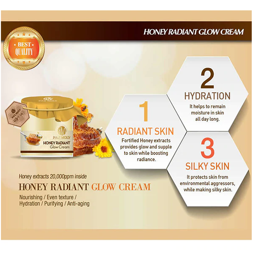 Honey Radiant Glow Cream (Pax Moly) - 100ml Crema iluminadora y reparadora 16