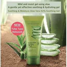 Gel Soothing & Moisture 92% Aloe Vera (Nature Republic) - 250 ml tubo 