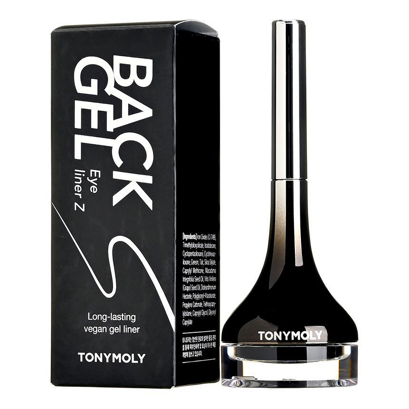 Back Gel Eyeliner Z (Tonymoly) 4ml Delineador en Gel a prueba de agua negro  1