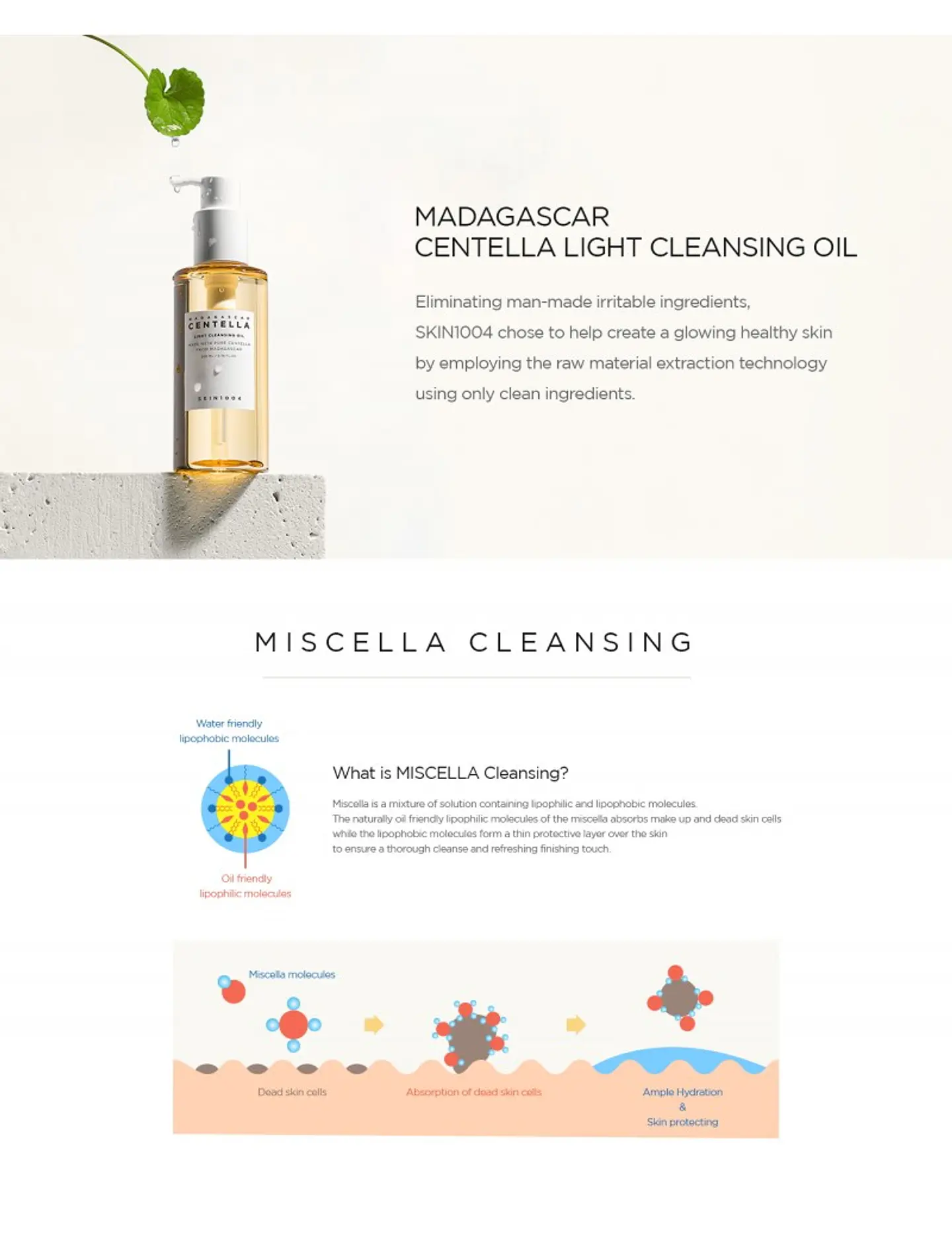 Madagascar Centella Light Cleansing Oil (SKIN1004) - 200ml Limpiador oleoso calmante pieles sensibles 8