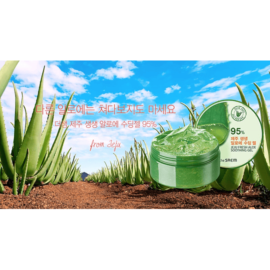 Gel 99% Aloe Vera Jeju Fresh Aloe Soothing (The Saem) -300ml 