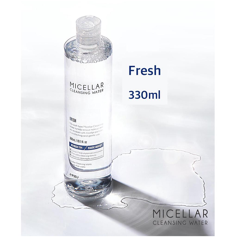 Micellar Cleansing Water Fresh (A'Pieu) - 300ml Agua micelar desmaquillante pieles mixtas y grasas 9