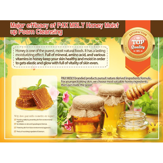 Honey Mist Up Foam Cleansing (Pax Moly) - 180ml Espuma Limpiadora hidratante con Miel