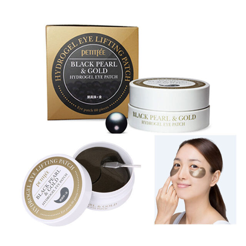 Black Pearl & Gold Hydrogel Eye Patch (Petitfee) - Parches hidratantes ojos aclarantes y anti edad 1