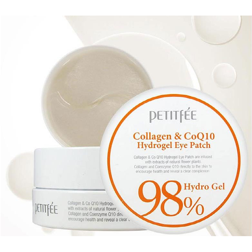 98% Collagen & CoQ10 Hydrogel Eye Patch (PETITFEE) - Parche contorno de ojos antiedad Colágeno y Coenzima Q10 1