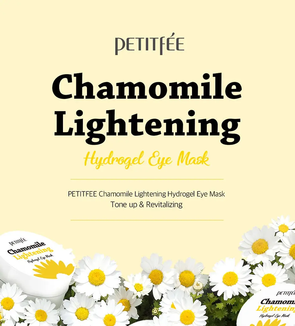 Chamomile Lightening Hydrogel Eye Mask (PETITFEE) - Parches aclarantes y desinflamantes ojeras oscuras  2